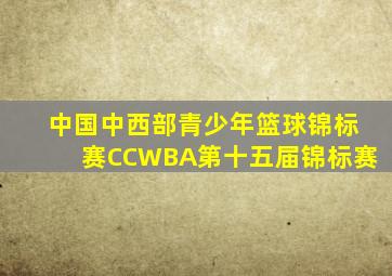 中国中西部青少年篮球锦标赛CCWBA第十五届锦标赛